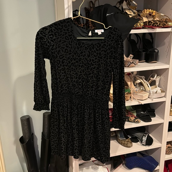 Ella Moss black on black velvet leopard print dress never worn - Picture 1 of 2